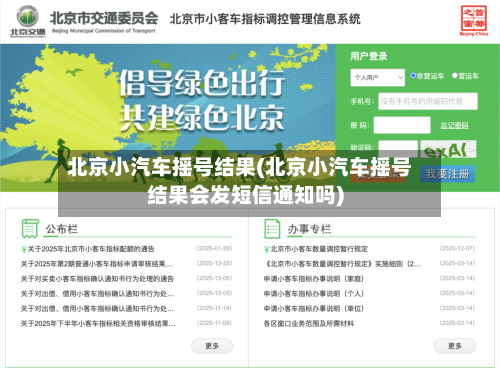 北京小汽车摇号结果(北京小汽车摇号结果会发短信通知吗)