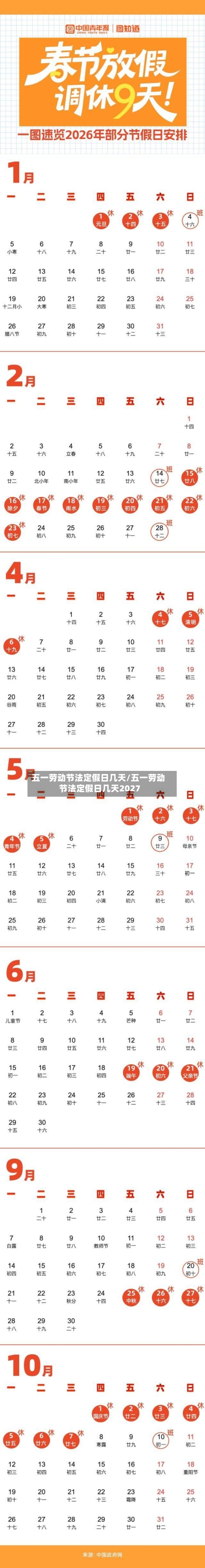 五一劳动节法定假日几天/五一劳动节法定假日几天2027