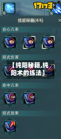 【纯阳秘籍,纯阳术的练法】