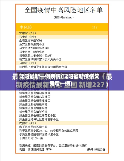 沈阳最新一例疫情(沈阳最新疫情又新增一例)