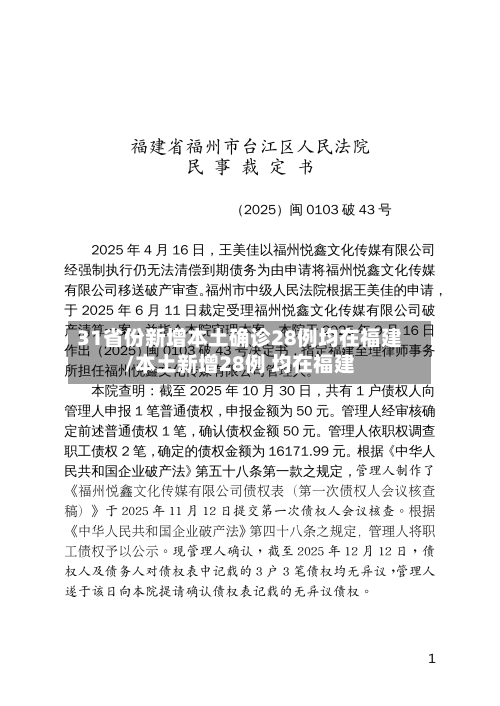 31省份新增本土确诊28例均在福建/本土新增28例 均在福建-第1张图片