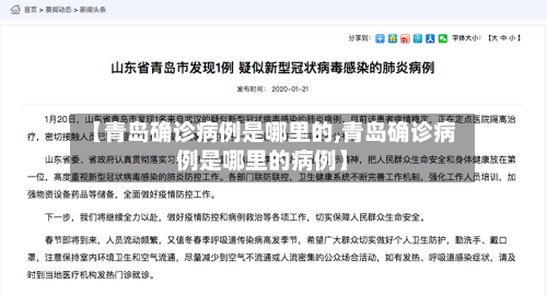 【青岛确诊病例是哪里的,青岛确诊病例是哪里的病例】-第3张图片