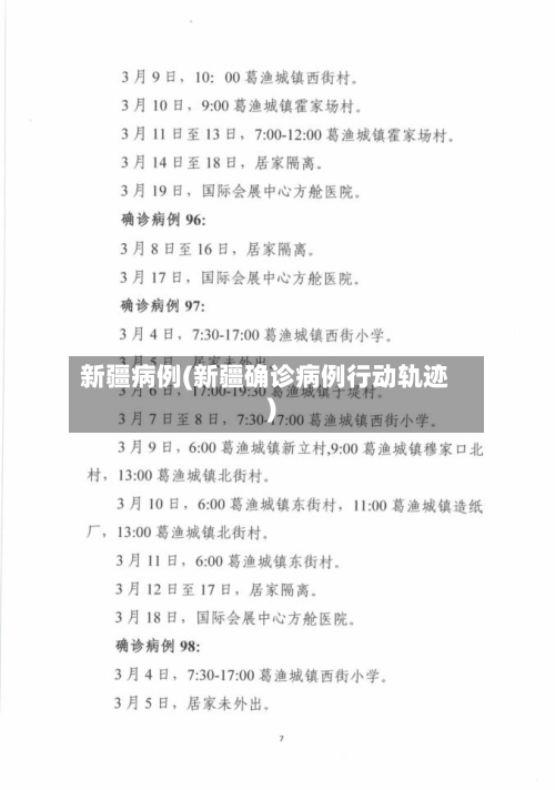 新疆病例(新疆确诊病例行动轨迹)