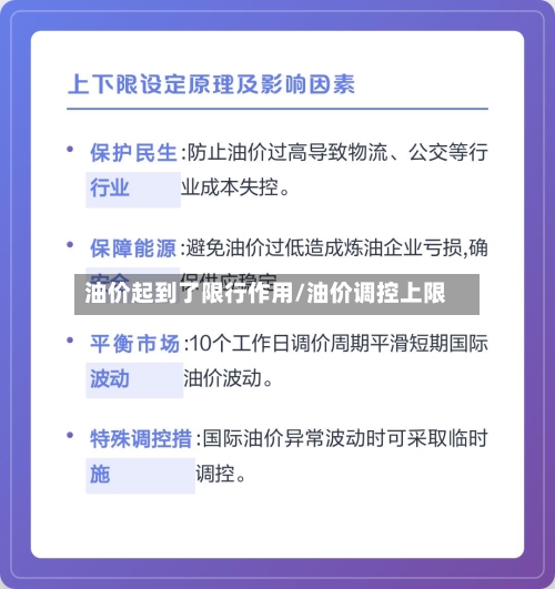 油价起到了限行作用/油价调控上限