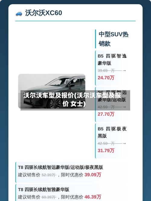 沃尔沃车型及报价(沃尔沃车型及报价 女士)
