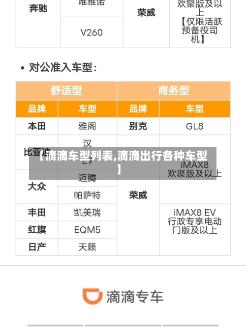【滴滴车型列表,滴滴出行各种车型】-第1张图片