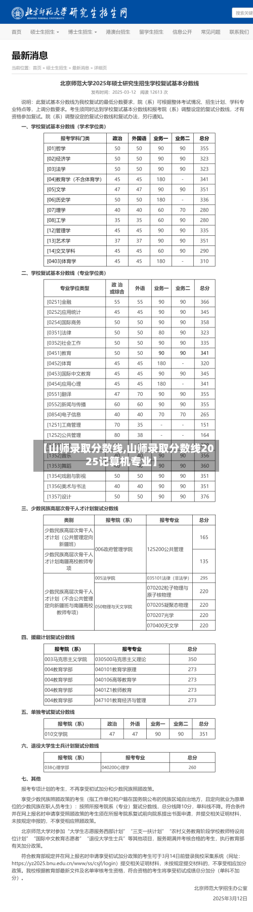 【山师录取分数线,山师录取分数线2025记算机专业】