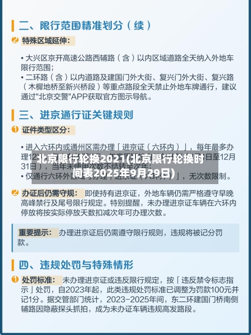 北京限行轮换2021(北京限行轮换时间表2025年9月29日)