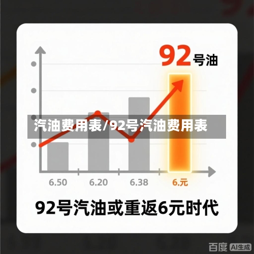 汽油费用表/92号汽油费用表-第1张图片