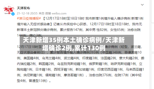 天津新增35例本土确诊病例/天津新增确诊2例,累计130例-第2张图片