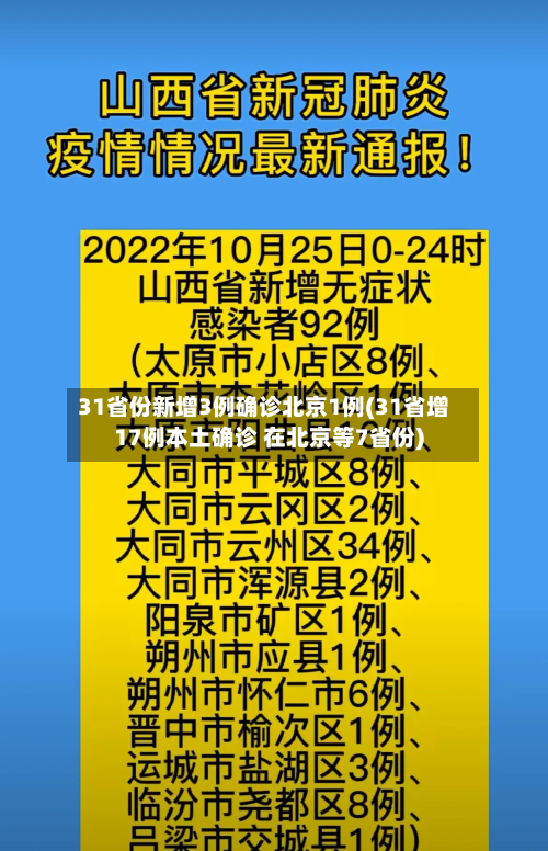 31省份新增3例确诊北京1例(31省增17例本土确诊 在北京等7省份)-第2张图片