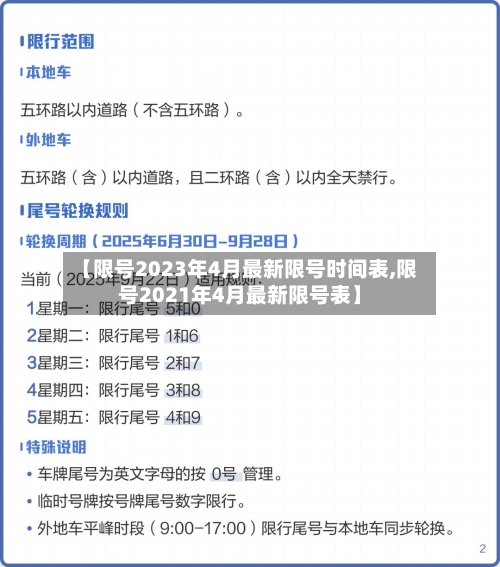 【限号2023年4月最新限号时间表,限号2021年4月最新限号表】-第1张图片