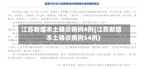江苏新增本土确诊病例4例(江苏新增本土确诊病例54例)