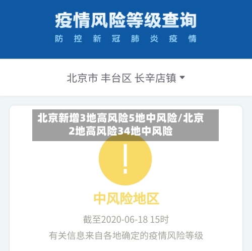 北京新增3地高风险5地中风险/北京2地高风险34地中风险