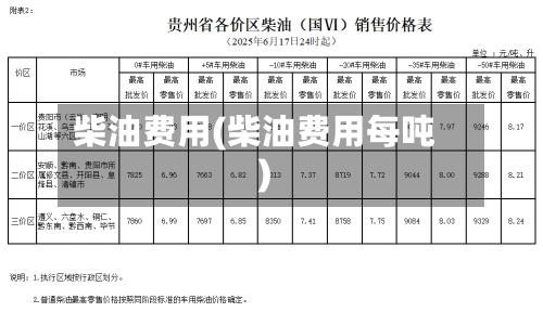 柴油费用(柴油费用每吨)-第2张图片