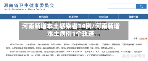 河南新增本土感染者14例/河南新增本土病例1个轨迹