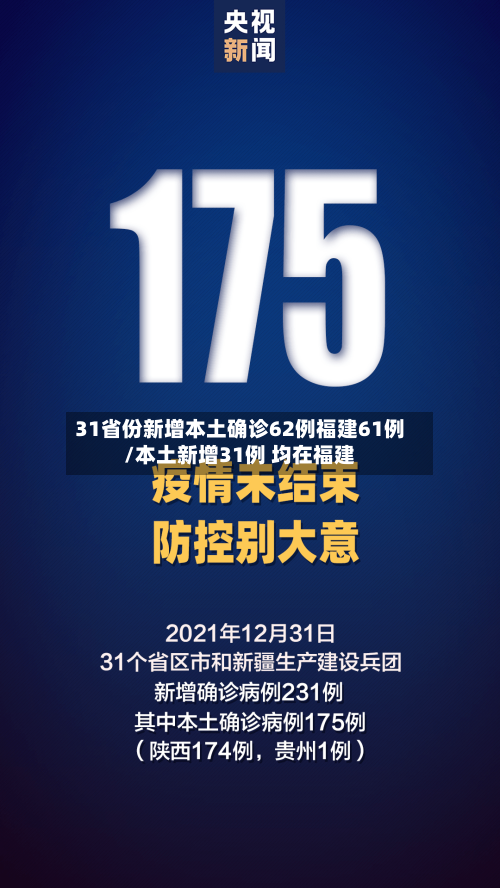31省份新增本土确诊62例福建61例/本土新增31例 均在福建-第1张图片