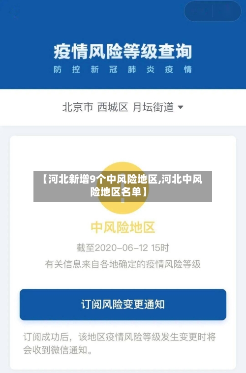 【河北新增9个中风险地区,河北中风险地区名单】