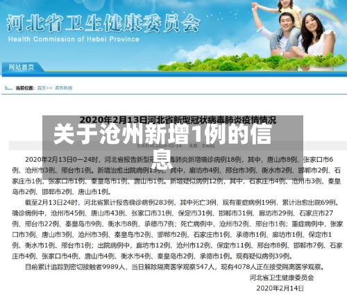 关于沧州新增1例的信息-第2张图片