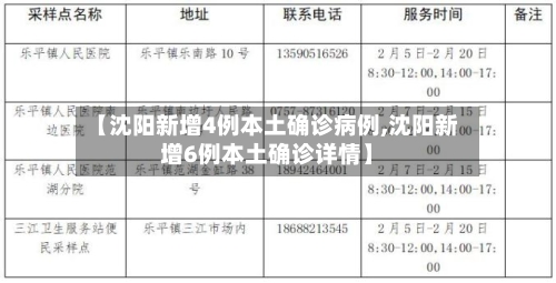 【沈阳新增4例本土确诊病例,沈阳新增6例本土确诊详情】-第2张图片