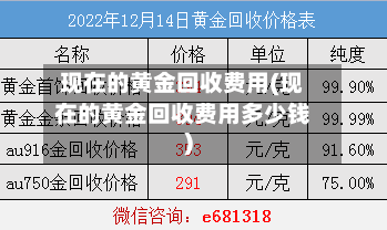 现在的黄金回收费用(现在的黄金回收费用多少钱)-第2张图片