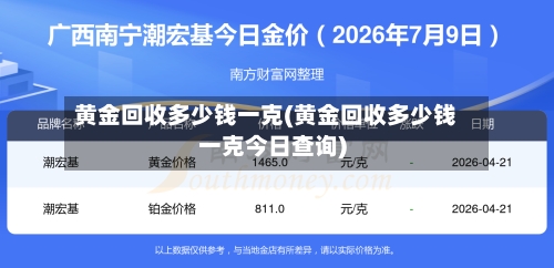 黄金回收多少钱一克(黄金回收多少钱一克今日查询)-第3张图片