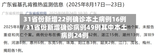 31省份新增22例确诊本土病例16例/31省份新增确诊病例49例其中本土病例24例-第3张图片