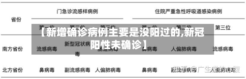 【新增确诊病例主要是没阳过的,新冠阳性未确诊】-第1张图片