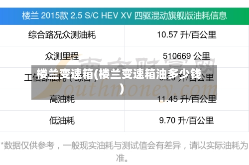 楼兰变速箱(楼兰变速箱油多少钱)-第1张图片