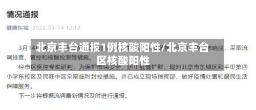 北京丰台通报1例核酸阳性/北京丰台区核酸阳性-第1张图片
