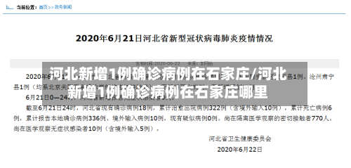河北新增1例确诊病例在石家庄/河北新增1例确诊病例在石家庄哪里-第1张图片