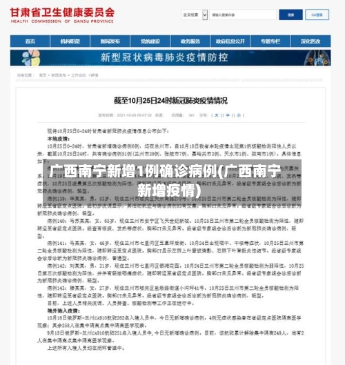 广西南宁新增1例确诊病例(广西南宁新增疫情)-第1张图片
