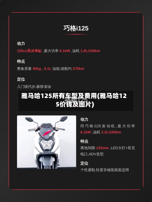 雅马哈125所有车型及费用(雅马哈125价钱及图片)-第1张图片