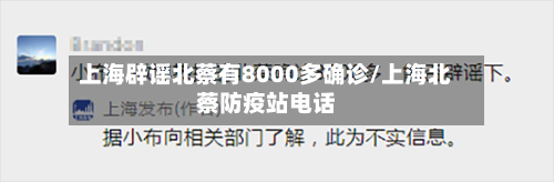 上海辟谣北蔡有8000多确诊/上海北蔡防疫站电话