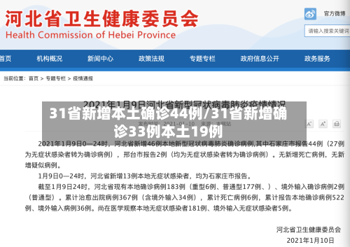 31省新增本土确诊44例/31省新增确诊33例本土19例