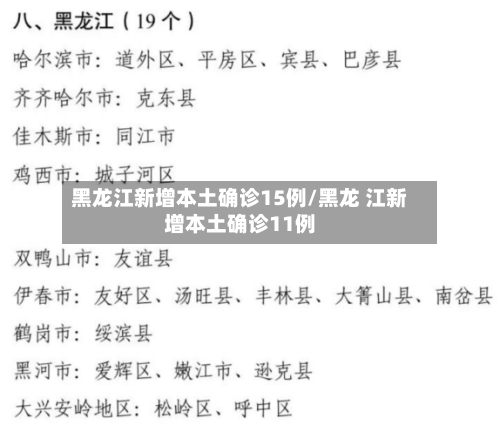 黑龙江新增本土确诊15例/黑龙 江新增本土确诊11例-第1张图片
