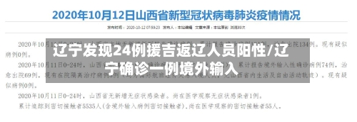 辽宁发现24例援吉返辽人员阳性/辽宁确诊一例境外输入