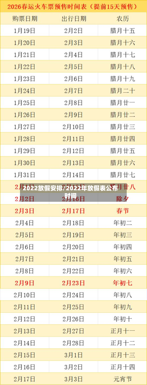 2022放假安排/2022年放假表公布时间-第2张图片