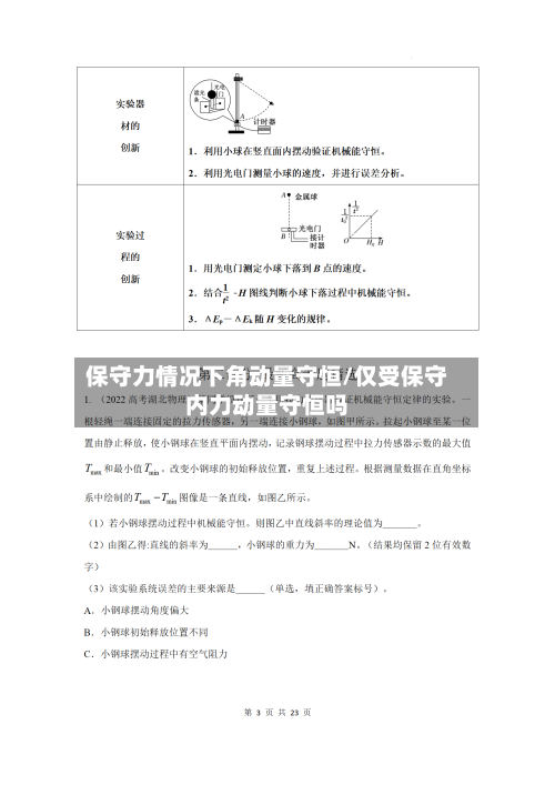 保守力情况下角动量守恒/仅受保守内力动量守恒吗-第1张图片