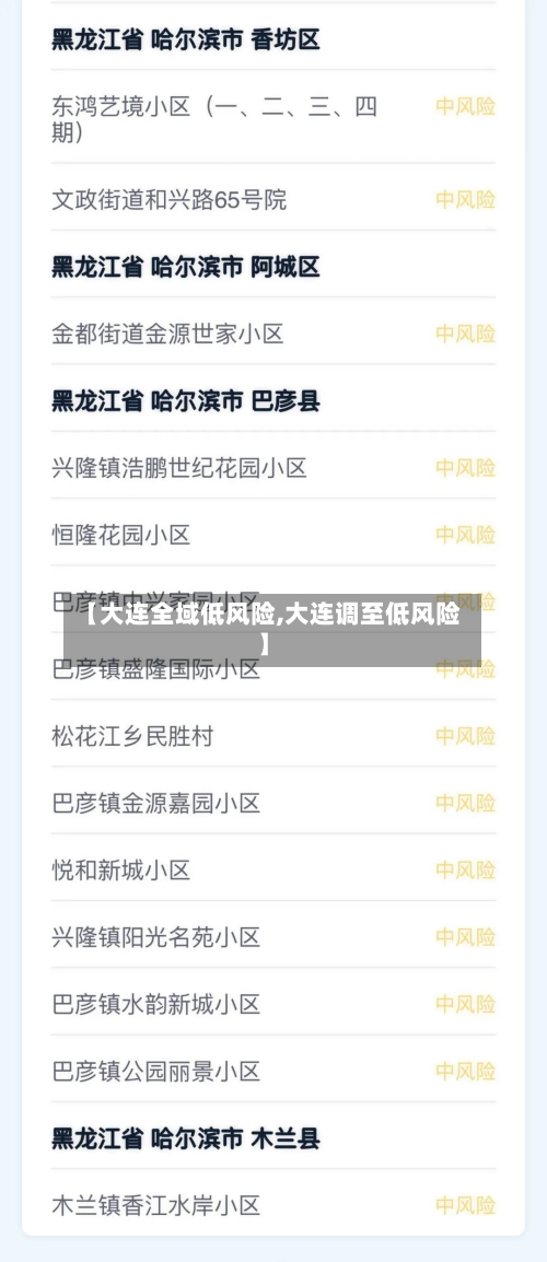 【大连全域低风险,大连调至低风险】-第1张图片
