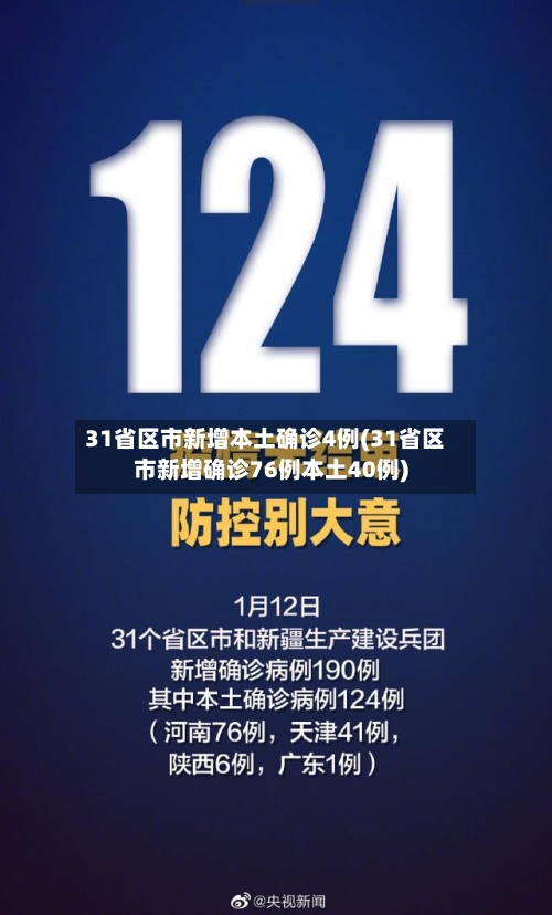 31省区市新增本土确诊4例(31省区市新增确诊76例本土40例)-第1张图片