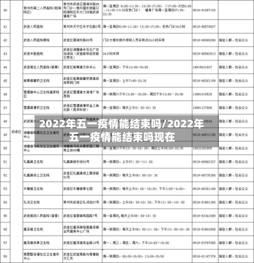 2022年五一疫情能结束吗/2022年五一疫情能结束吗现在-第1张图片