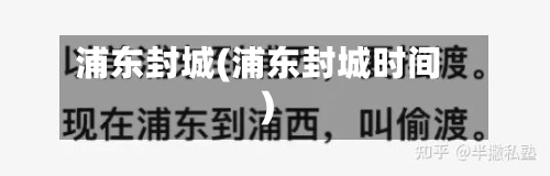 浦东封城(浦东封城时间)-第3张图片
