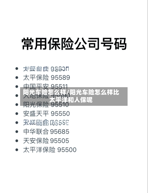 阳光车险怎么样/阳光车险怎么样比太平洋和人保呢-第1张图片