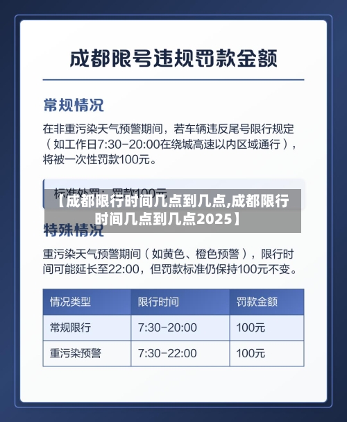 【成都限行时间几点到几点,成都限行时间几点到几点2025】-第1张图片