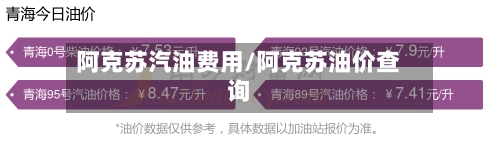 阿克苏汽油费用/阿克苏油价查询-第2张图片