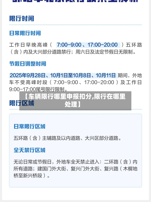 【车辆限行哪里申报扣分,限行在哪里处理】-第1张图片