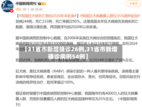 【31省市新增确诊26例,31省市新增确诊病例54例】-第2张图片