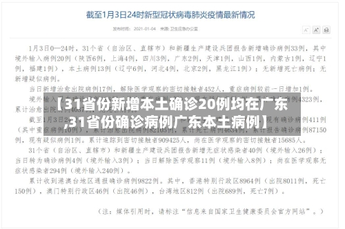 【31省份新增本土确诊20例均在广东,31省份确诊病例广东本土病例】-第1张图片