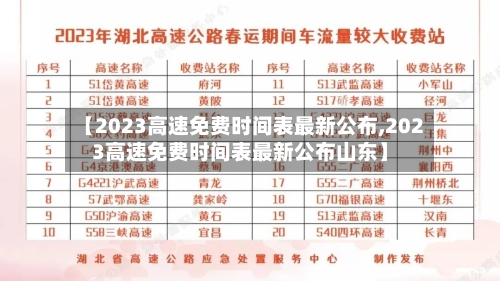 【2023高速免费时间表最新公布,2023高速免费时间表最新公布山东】-第1张图片